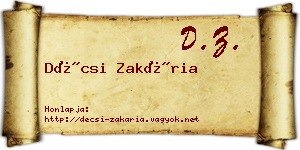 Décsi Zakária névjegykártya